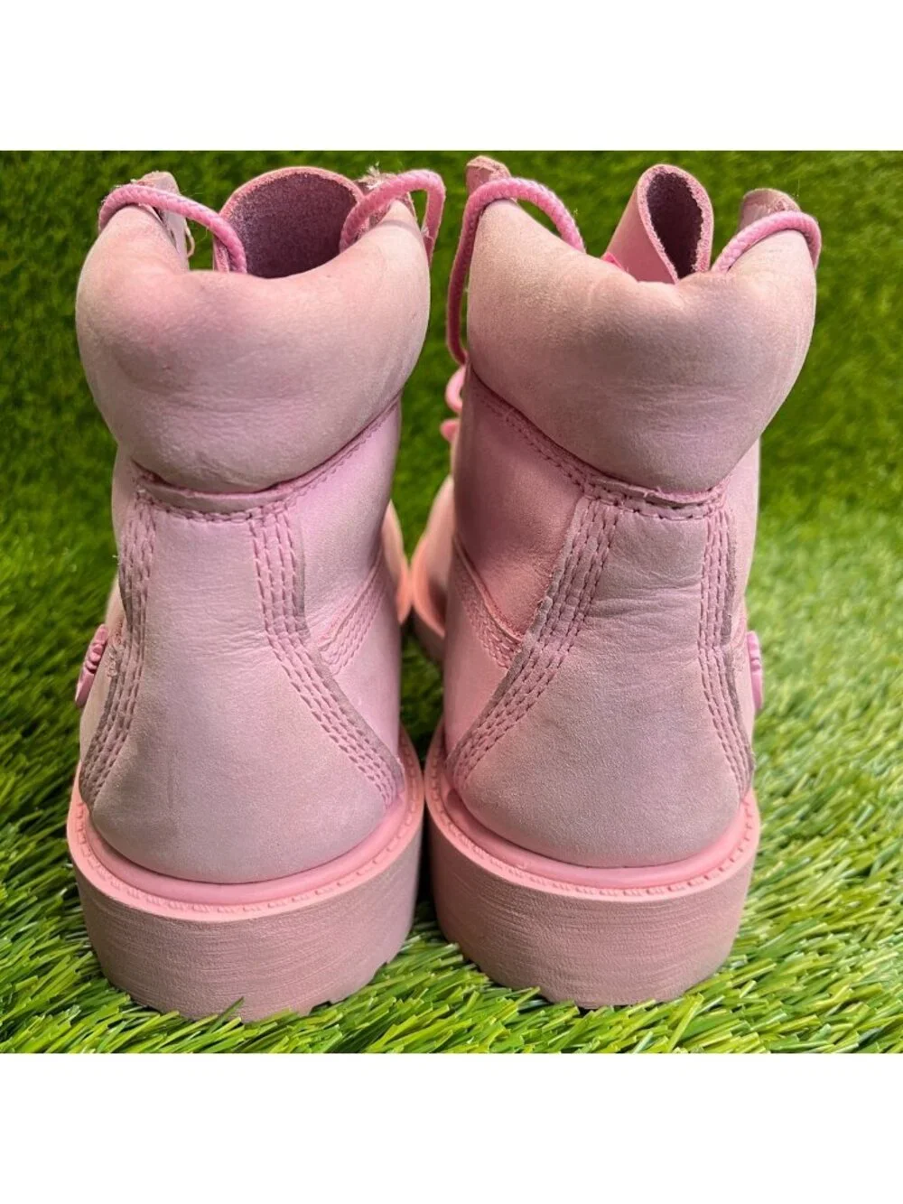 Timberland 6 Inch Premium Girls Size 2Y Pink Outdoor Waterproof Nubuck Boots